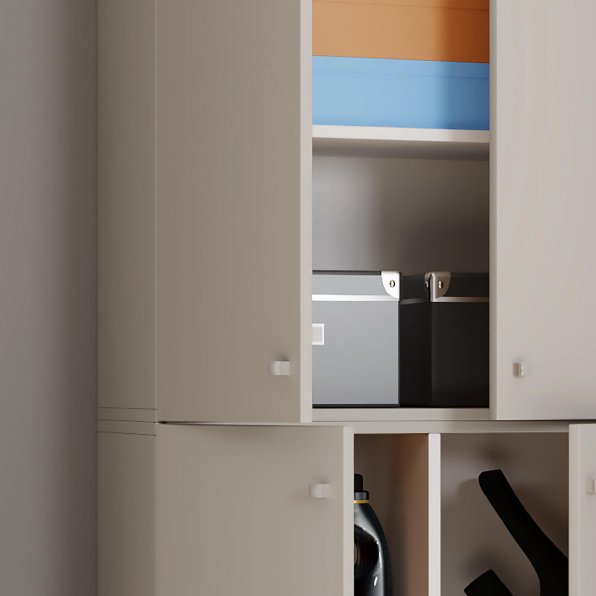 MEHRZWECKSCHRANK 70/223/39 cm  - Schwarz/Grau, Modern, Holzwerkstoff/Kunststoff (70/223/39cm) - MID.YOU