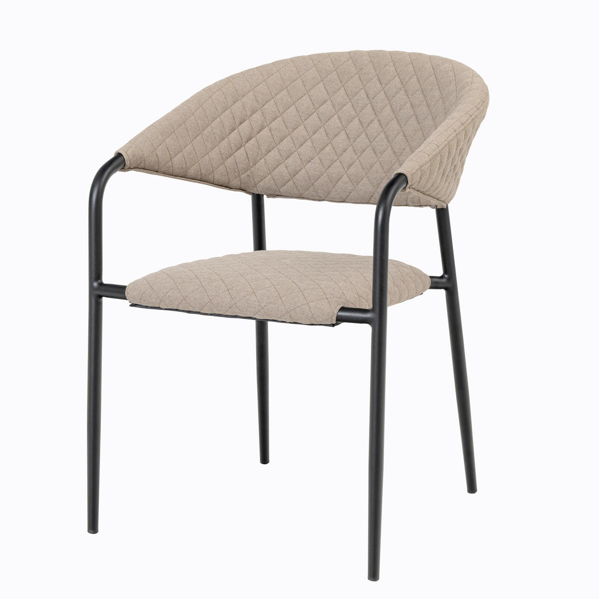 STAPELSESSEL in Metall, Textil Naturfarben, Sandfarben  - Sandfarben/Anthrazit, MODERN, Textil/Metall (58/83/66cm) - Gardenson