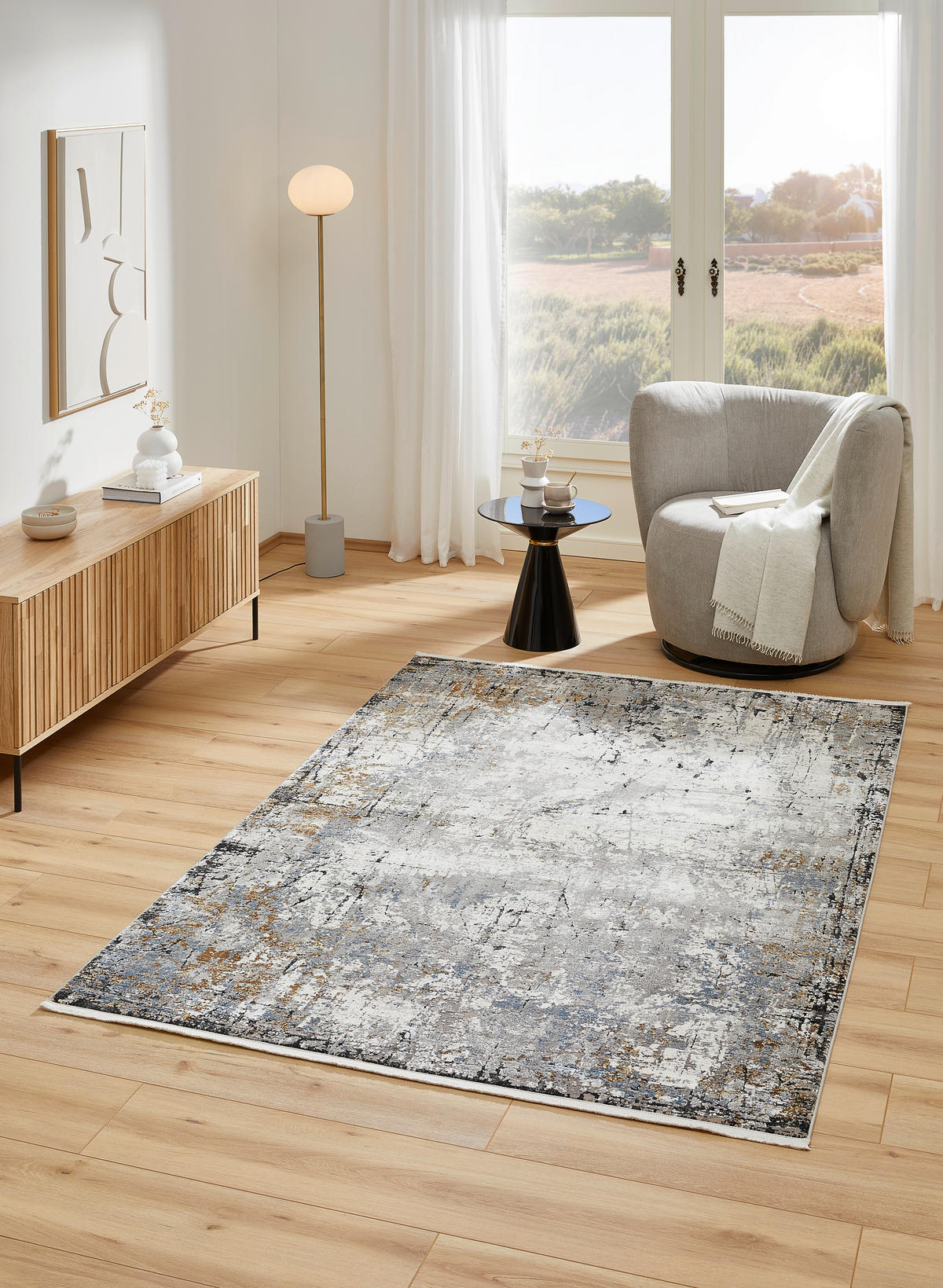 SZŐTT SZŐNYEG  Poseidon  - színes/szürke, Design, textil/természetes anyagok (80/150cm) - Dieter Knoll