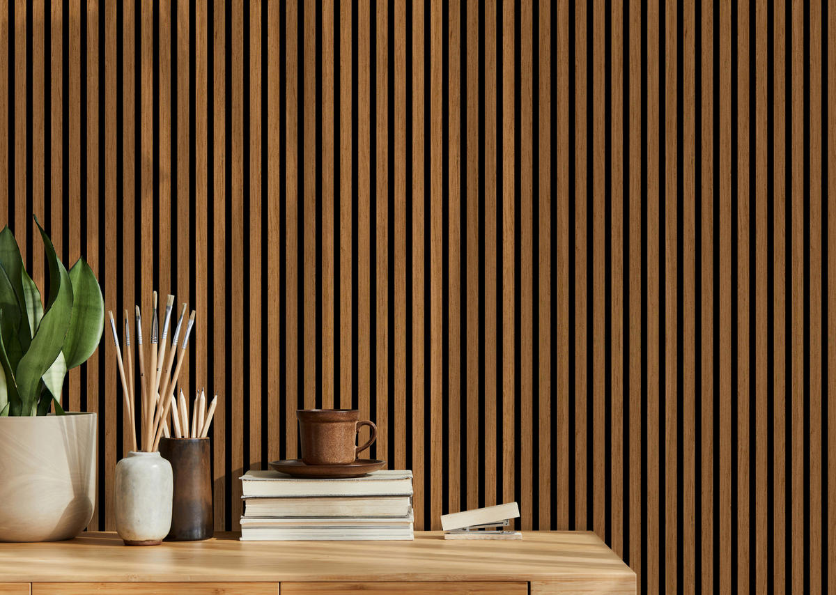 AKUSTIKPANEEL Eiche Geräuchert furniert 57.25/1.9/240 cm  - Eichefarben, KONVENTIONELL, Holzwerkstoff/Textil (57.25/1.9/240cm)