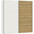 SCHWEBETÜRENSCHRANK in Weiß, Eichefarben - Eichefarben/Silberfarben, Design, Holzwerkstoff/Metall (202,5/220/65cm) - Jutzler SCHWEBETÜRENSCHRANK in Weiß, Eichefarben - Eichefarben/Silberfarben, Design, Holzwerkstoff/Metall (202,5/220/65cm) - Jutzler