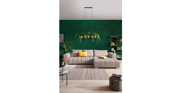 ECKSOFA  in Webstoff Beige  304/218 cm  - Beige/Silberfarben, MODERN, Kunststoff/Textil (304/218cm) - Carryhome