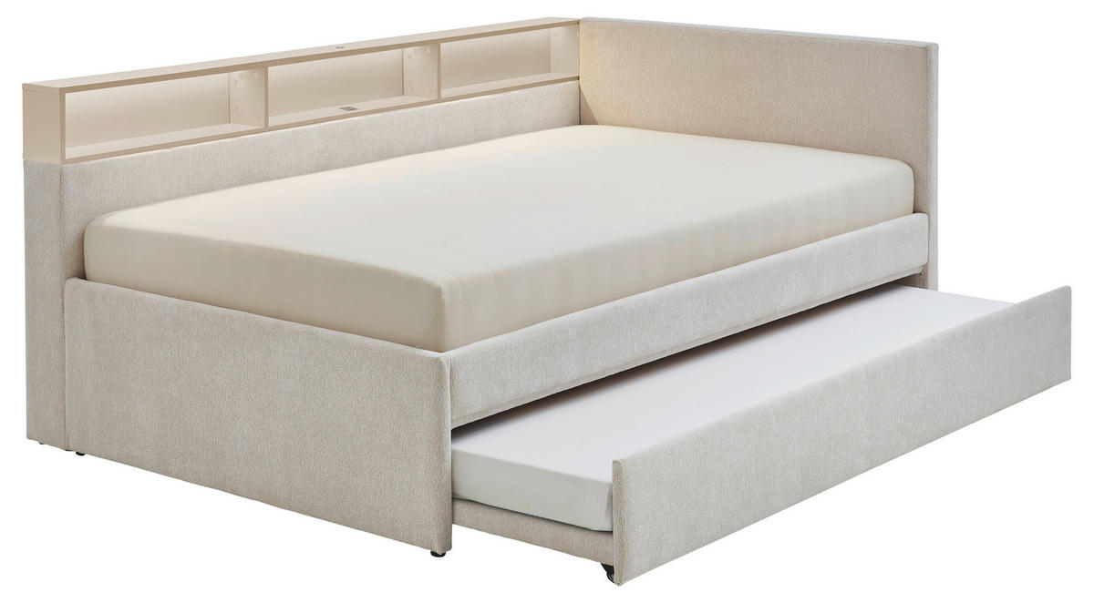STAURAUMBETT 120/200 cm  in Sandfarben, Beige  - Sandfarben/Beige, MODERN, Holz/Holzwerkstoff (120/200cm) - Stylife