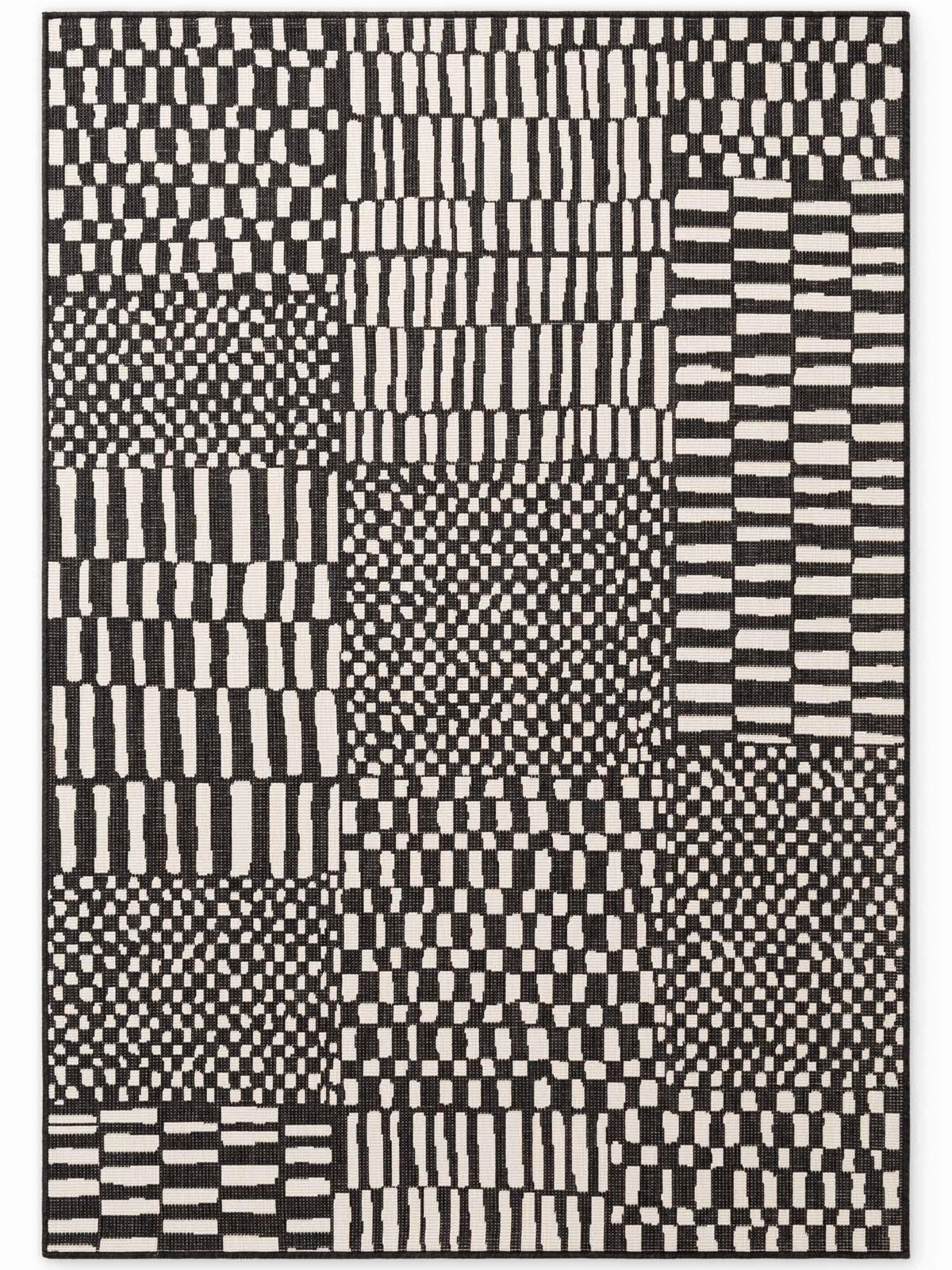 FLACHWEBETEPPICH 200/300 cm Haringey Schwarz, Weiß rechteckig  - Schwarz/Weiß, Design, Kunststoff (200/300cm)