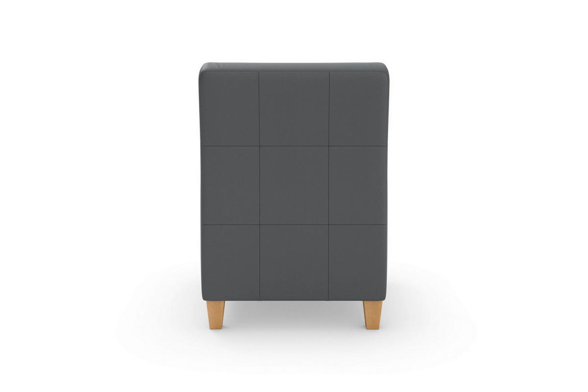 SESSEL in Echtleder Schwarz  - Eichefarben/Schwarz, Basics, Leder/Holz (70/93/75cm) - Sit & More
