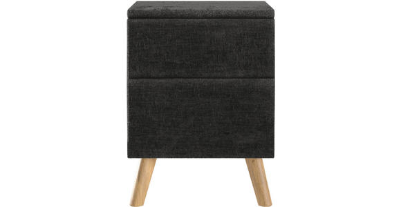 NACHTSCHRANK 40/60/40 cm Eiche vollmassiv - Eichefarben/Schwarz, Design, Holz/Textil (40/60/40cm) - Esposa