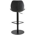 BARHOCKER Webstoff Anthrazit, Schwarz Stahl Sitzfläche 360° drehbar, abwischbar  - Anthrazit/Schwarz, Design, Textil/Metall (46/84,5-109,5/50cm) - Novel