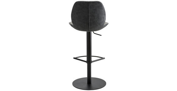 BARHOCKER Webstoff Anthrazit, Schwarz Stahl Sitzfläche 360° drehbar, abwischbar - Anthrazit/Schwarz, Design, Textil/Metall (46/84,5-109,5/50cm) - Novel