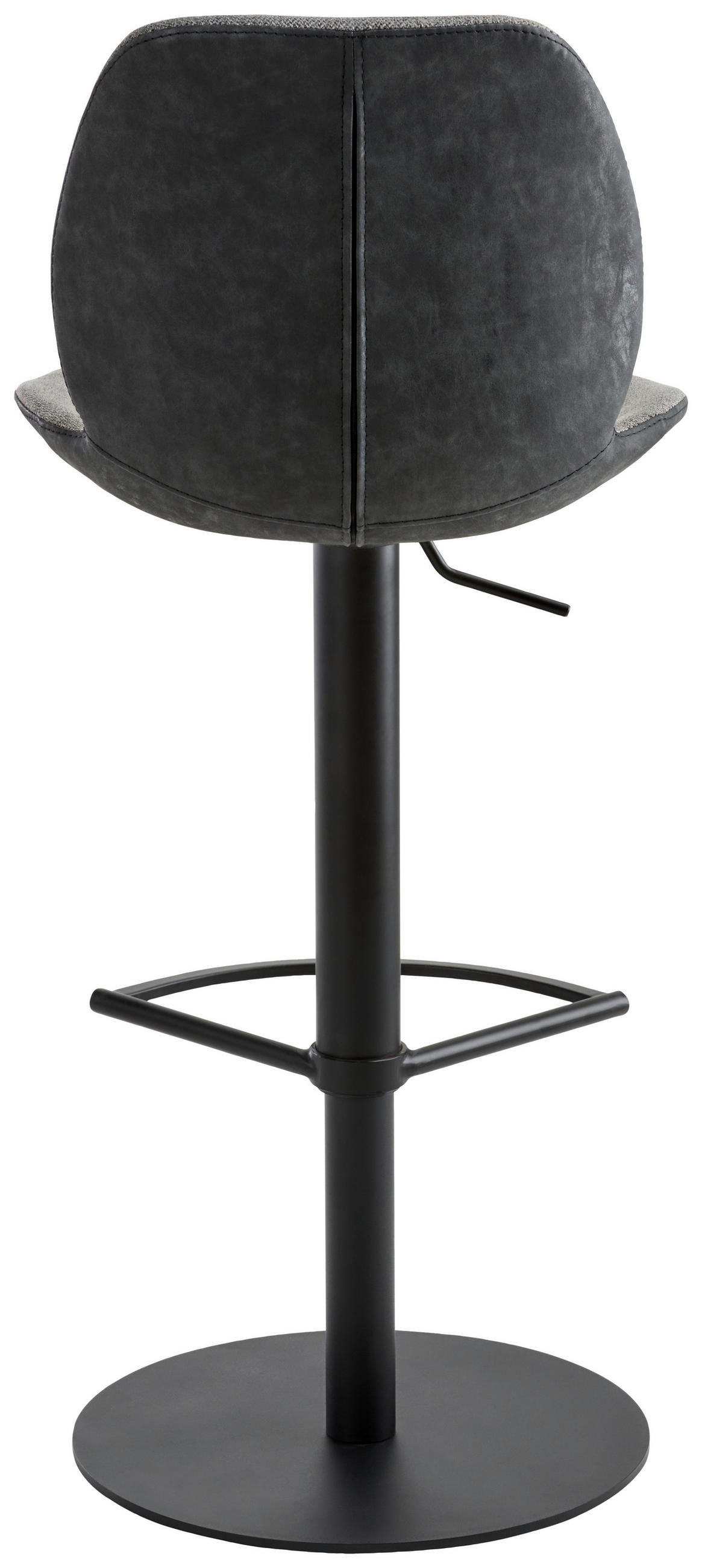 BARHOCKER Webstoff Anthrazit, Schwarz Stahl Sitzfläche 360° drehbar, abwischbar  - Anthrazit/Schwarz, Design, Textil/Metall (46/84,5-109,5/50cm) - Novel