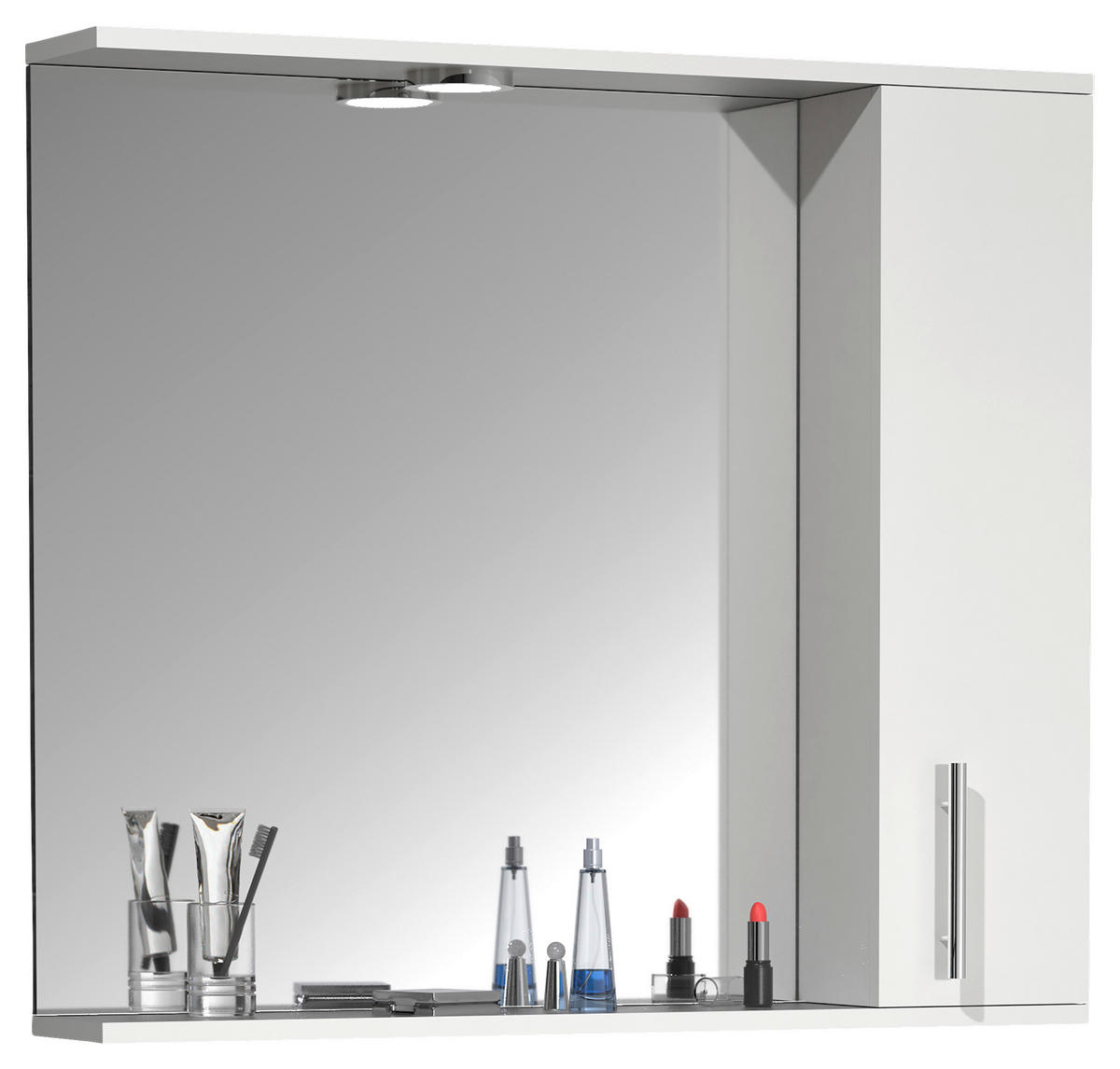 SPIEGELSCHRANK 75/71/14 cm  - Weiss/Silberfarben, Modern, Glas/Holzwerkstoff (75/71/14cm) - MID.YOU