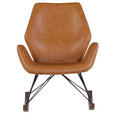 SCHAUKELSTUHL in Lederlook Cognac  - Eichefarben/Cognac, KONVENTIONELL, Holz/Textil (74/94/85cm) - Carryhome