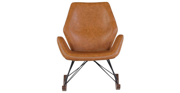 SCHAUKELSTUHL in Lederlook Cognac  - Eichefarben/Cognac, KONVENTIONELL, Holz/Textil (74/94/85cm) - Carryhome