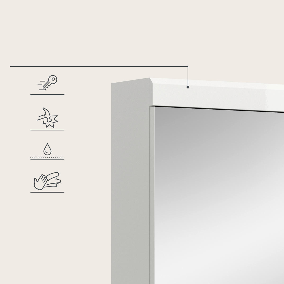 SPIEGELSCHRANK 80/79/18 cm  - Weiß, Trend, Glas/Holzwerkstoff (80/79/18cm) - MID.YOU