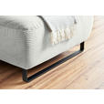 ECKSOFA in Cord Hellgrau  - Hellgrau/Schwarz, KONVENTIONELL, Textil/Metall (266/180cm) - Hom`in