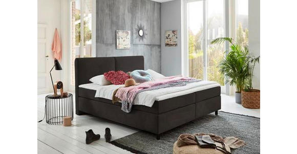 BOXSPRINGBETT 180/200 cm  in Schlammfarben  - Schlammfarben/Schwarz, KONVENTIONELL, Kunststoff/Textil (180/200cm) - Hom`in