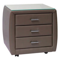 NACHTSCHRANK 54,5/52/42 cm  - Chromfarben/Dunkelgrau, KONVENTIONELL, Kunststoff/Textil (54,5/52/42cm) - Dieter Knoll