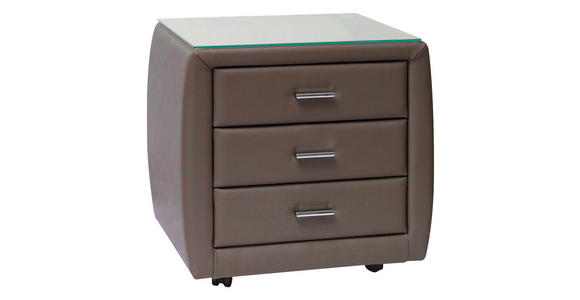 NACHTSCHRANK 54,5/52/42 cm  - Chromfarben/Dunkelgrau, KONVENTIONELL, Kunststoff/Textil (54,5/52/42cm) - Dieter Knoll