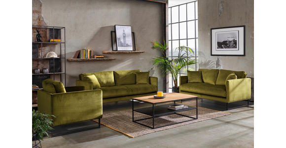 SESSEL Samt Grün - Schwarz/Grün, Design, Textil/Metall (72/78/84cm) - Carryhome