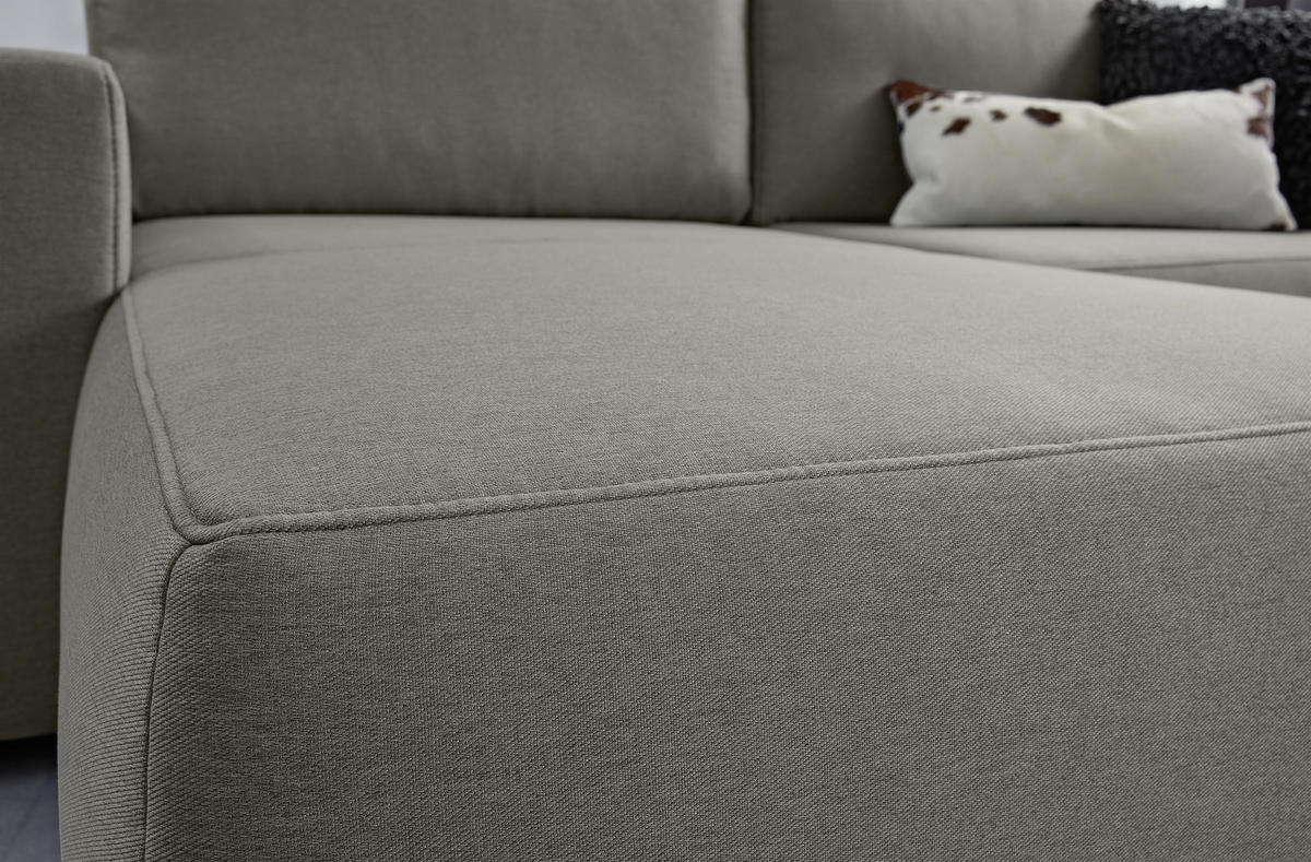 ECKSOFA in Webstoff Grau  160/242 cm  - Schwarz/Grau, Design, Kunststoff/Textil (160/242cm) - LOOKS by W.Joop