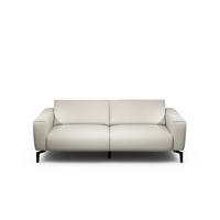 2,5-SITZER Chenille Naturfarben  - Schwarz/Naturfarben, Design, Textil/Metall (220/86/86-94cm) - SENSOO