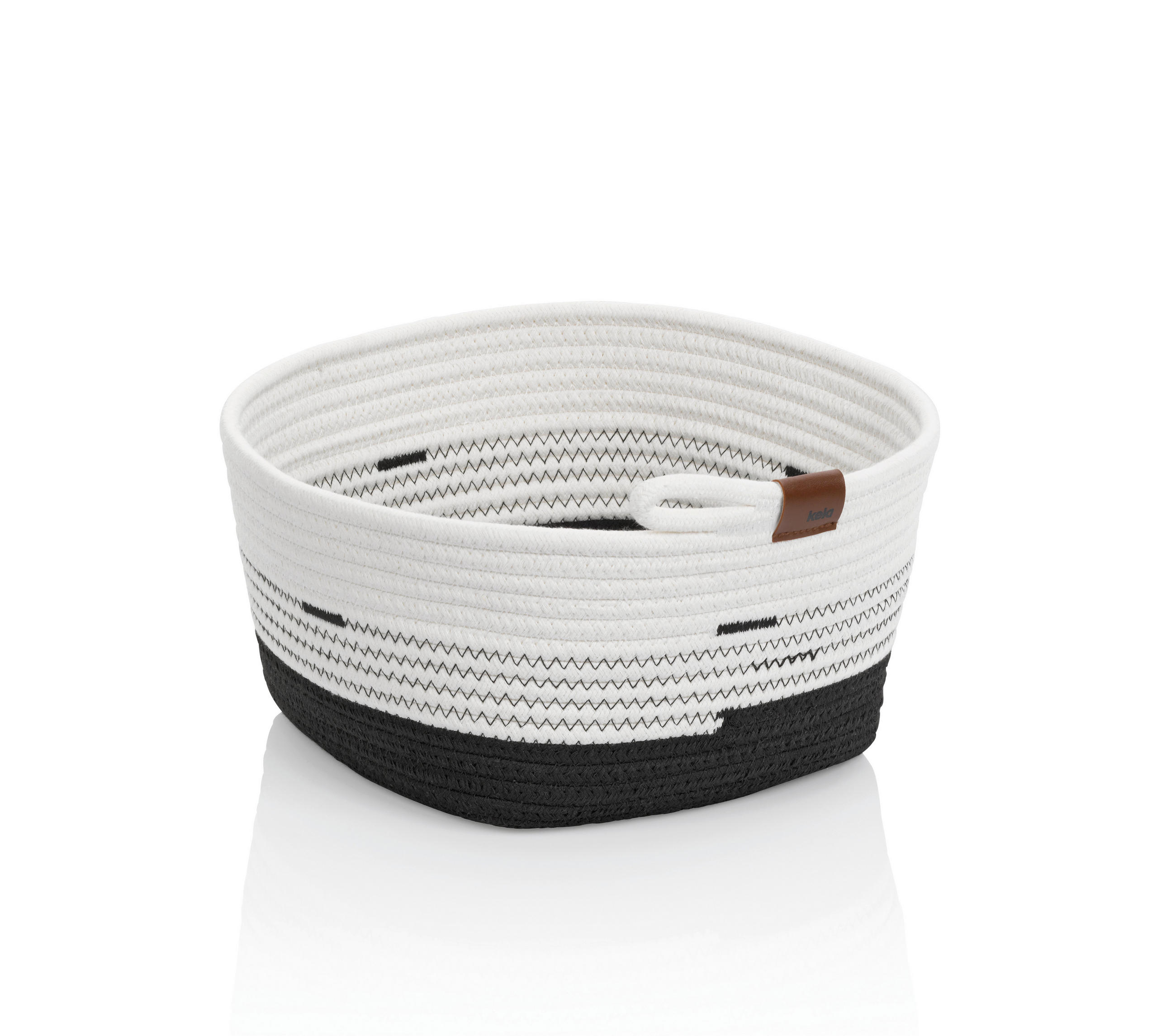 UNIVERSALKORB 28/28/15 cm   - Schwarz/Weiß, Basics, Textil (28/28/15cm) - Kela