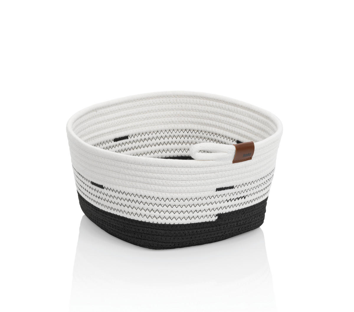 UNIVERSALKORB 28/28/15 cm   - Schwarz/Weiß, Basics, Textil (28/28/15cm) - Kela