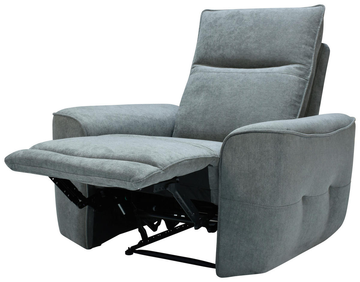 SCAUN DE RELAXARE in metal, textil gri  - negru/gri, Konventionell, metal/textil (100/99/96cm) - Celina Home