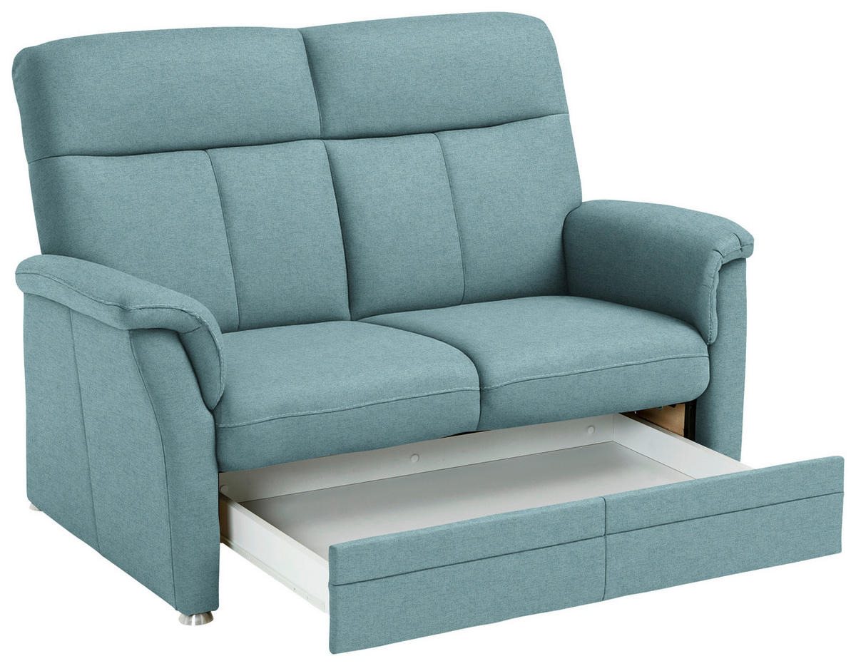 2-SITZER-SOFA Flachgewebe Hellblau  - Alufarben/Hellblau, Konventionell, Textil/Metall (142/100/89cm) - Beldomo Comfort