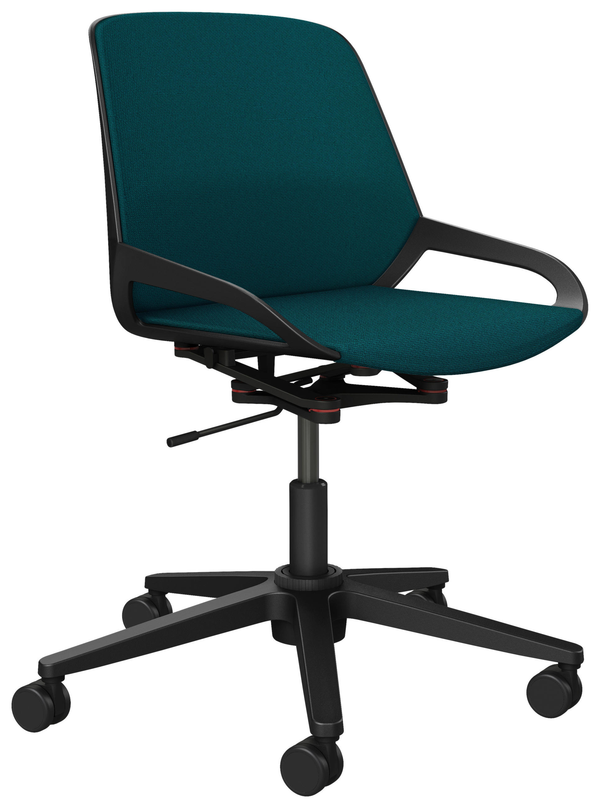 DREHSTUHL Schwarz, Petrol  - Petrol/Schwarz, Design, Kunststoff/Textil (70/68/40cm) - Aeris