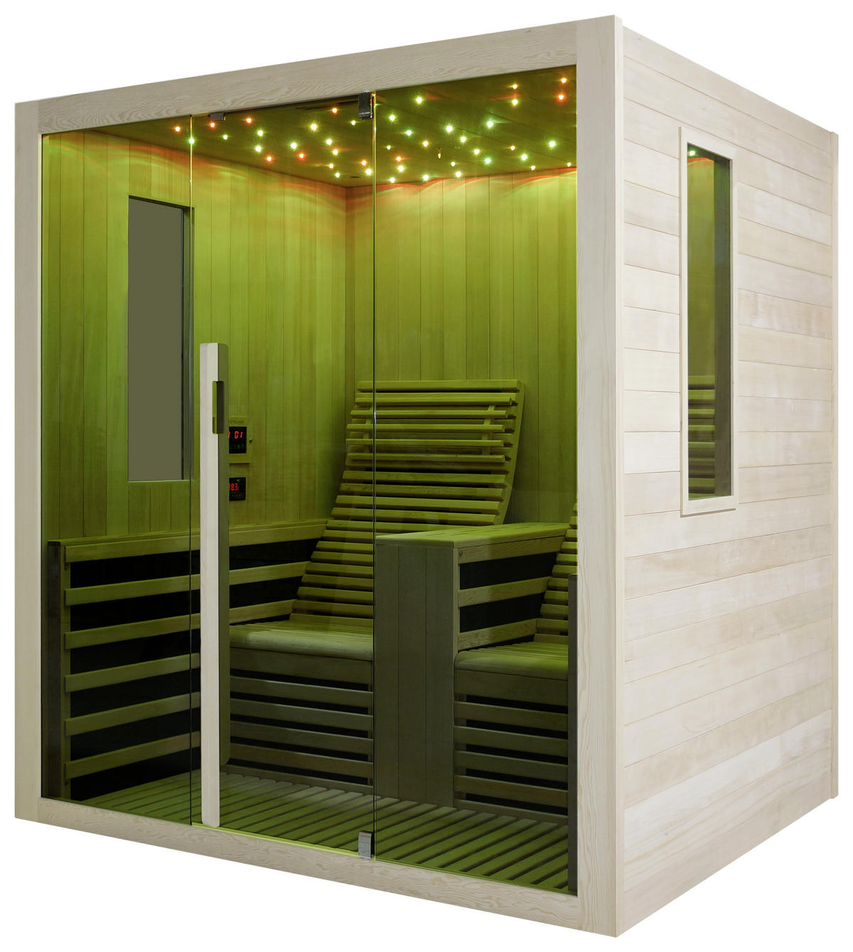 INFRAROTKABINE CARBON 2 für 2 Personen CARBON 2  - Naturfarben, Basics (180/195/150cm) - Sanotechnik