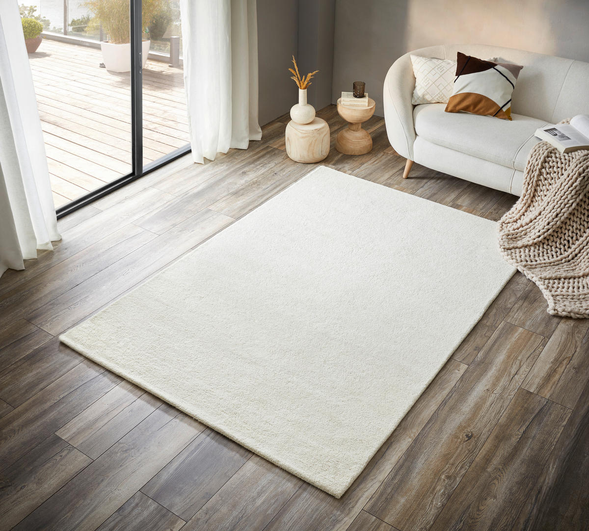 WOLLTEPPICH 70/140 cm Weiß  - Weiß, Design, Textil (70/140cm) - Linea Natura
