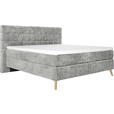 BOXSPRINGBETT 180/200 cm  in Hellgrau  - Eichefarben/Hellgrau, Design, Holz/Textil (180/200cm) - Esposa