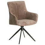 ARMLEHNSTUHL  Stoffauswahl, Sitzfläche 360° drehbar, inklusive Armlehnen Webstoff  - Beige/Schwarz, Design, Textil/Metall (64/88/60cm) - Novel