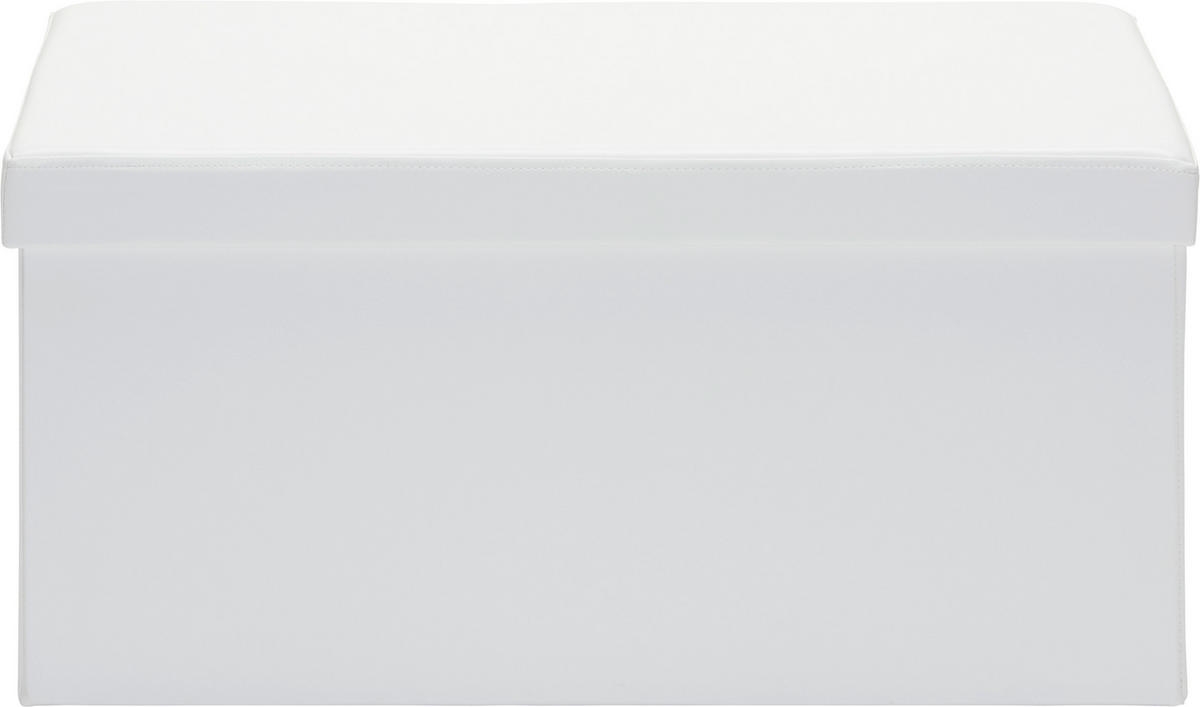 ÚLOŽNÝ BOX NA SEDENIE, textil, kompozitné drevo, 76/38/38 cm - biela, Design, kompozitné drevo/textil (76/38/38cm) - Carryhome
