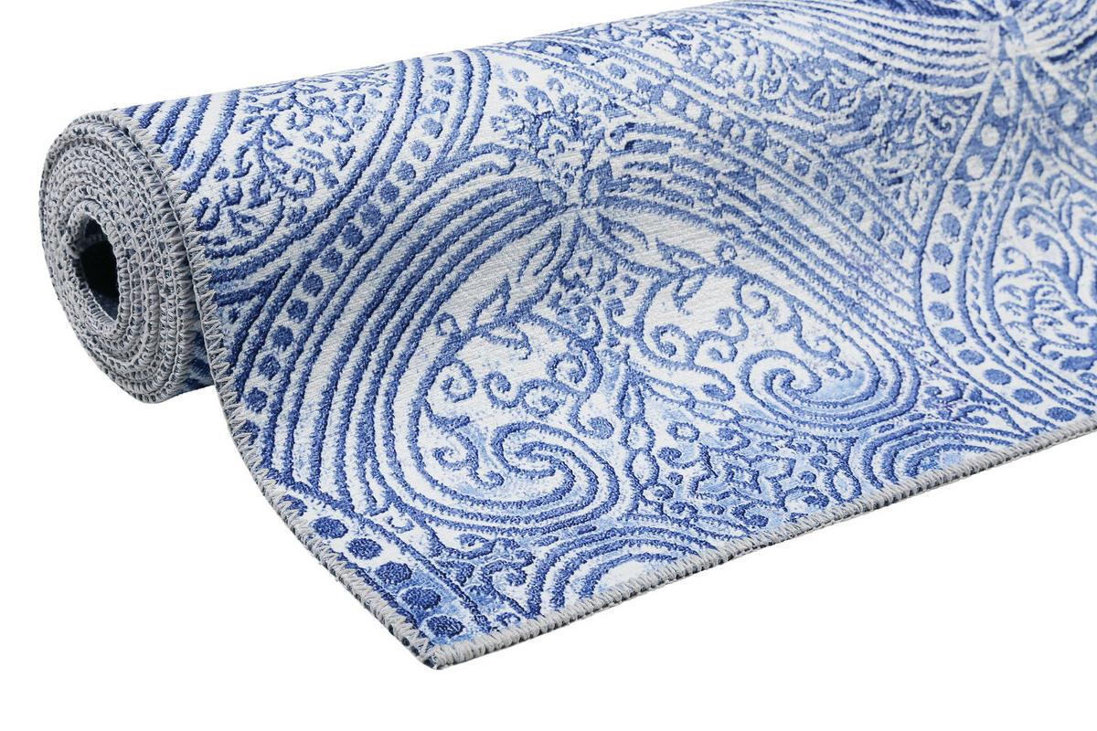 WEBTEPPICH 130/190 cm Grace Blau, Silberfarben  - Blau/Silberfarben, Design, Textil (130/190cm) - Novel