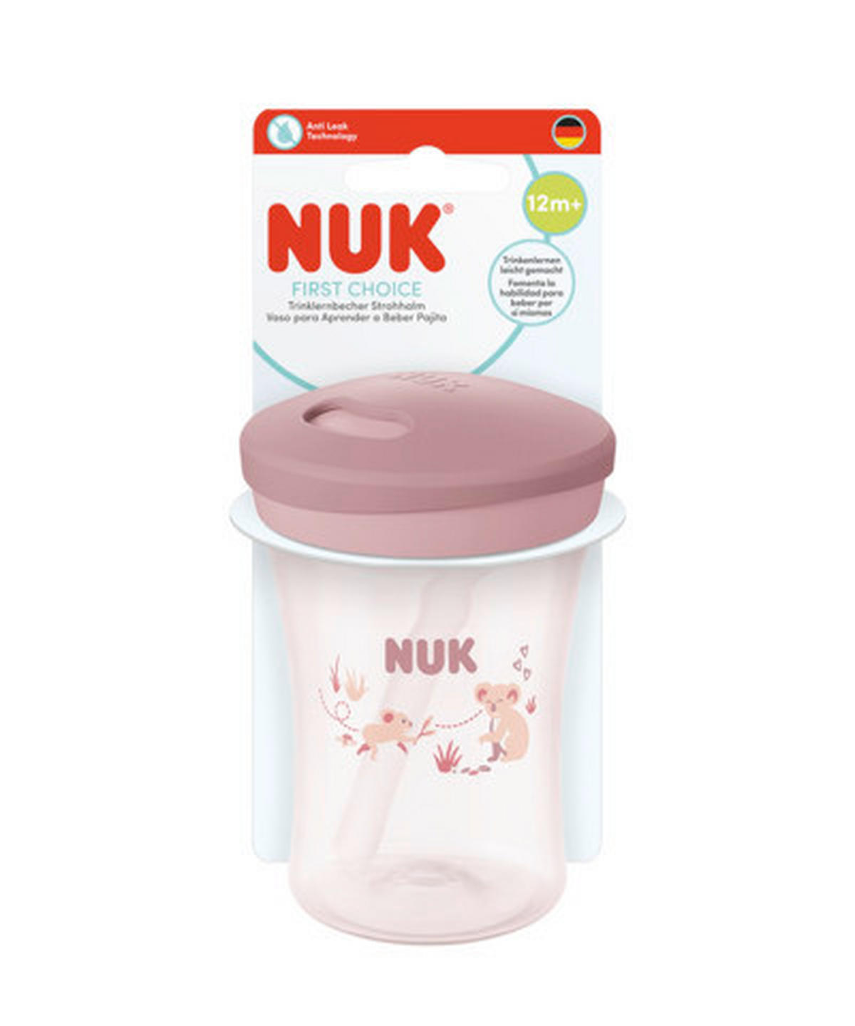 TRINKHALMBECHER NUK First Choice Trinklernbecher Strohhalm, 230ml 230 ml  - Salbeigrün/Mauve, Basics, Kunststoff (230ml) - NUK