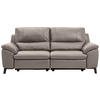 2,5-SITZER mit Relaxfunktion in Kombination Echtleder/Lederlook Grau  - Wengefarben/Grau, Design, Leder/Holz (216/97/95-151cm) - Livetastic