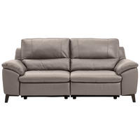 2,5-SITZER mit Relaxfunktion in Kombination Echtleder/Lederlook Grau  - Wengefarben/Grau, Design, Leder/Holz (216/97/95-151cm) - Livetastic