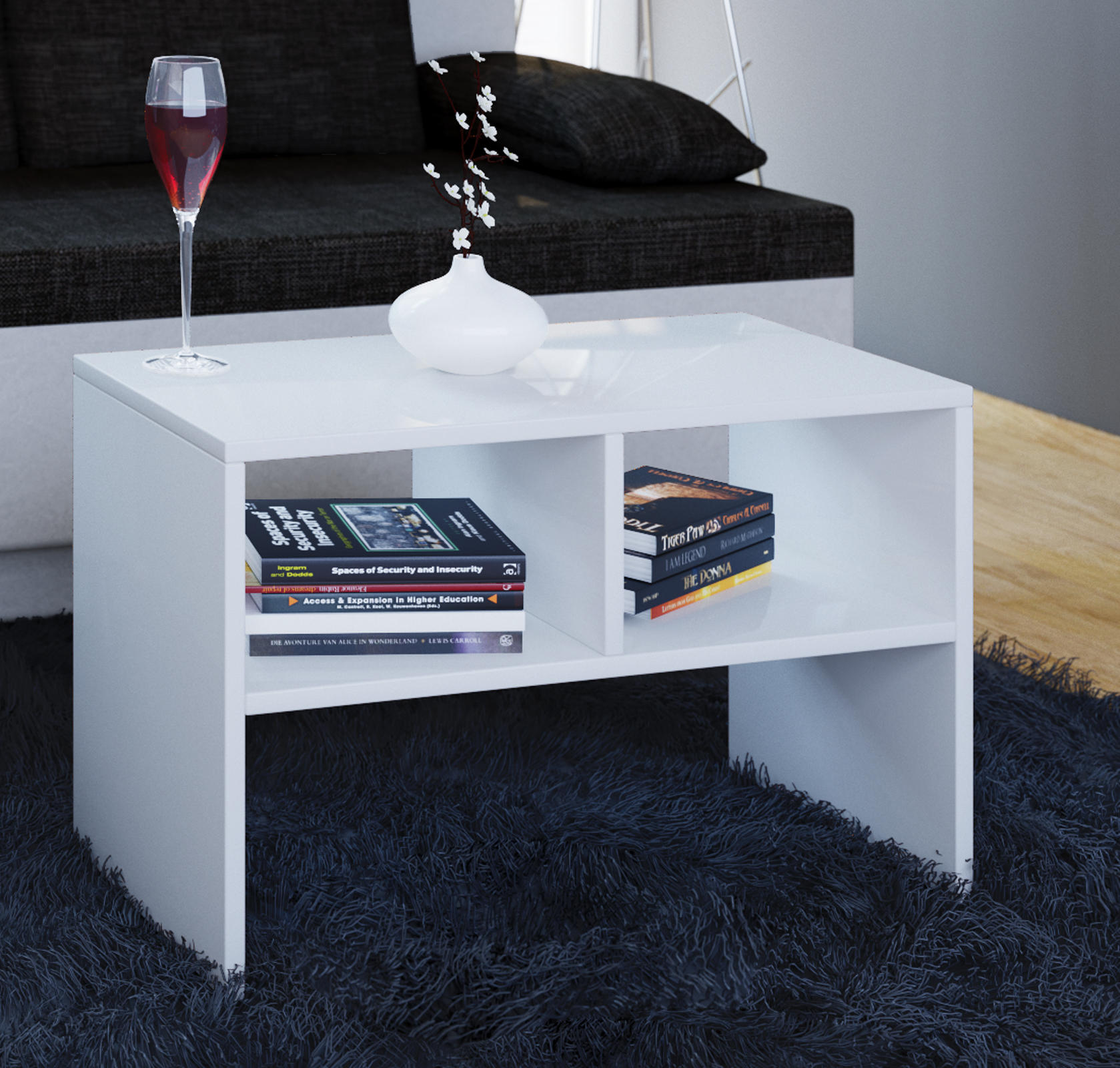 Couchtisch in Weiß in Holzwerkstoff 63/30/40 cm  - Weiss, Basics, Holzwerkstoff (63/30/40cm) - MID.YOU