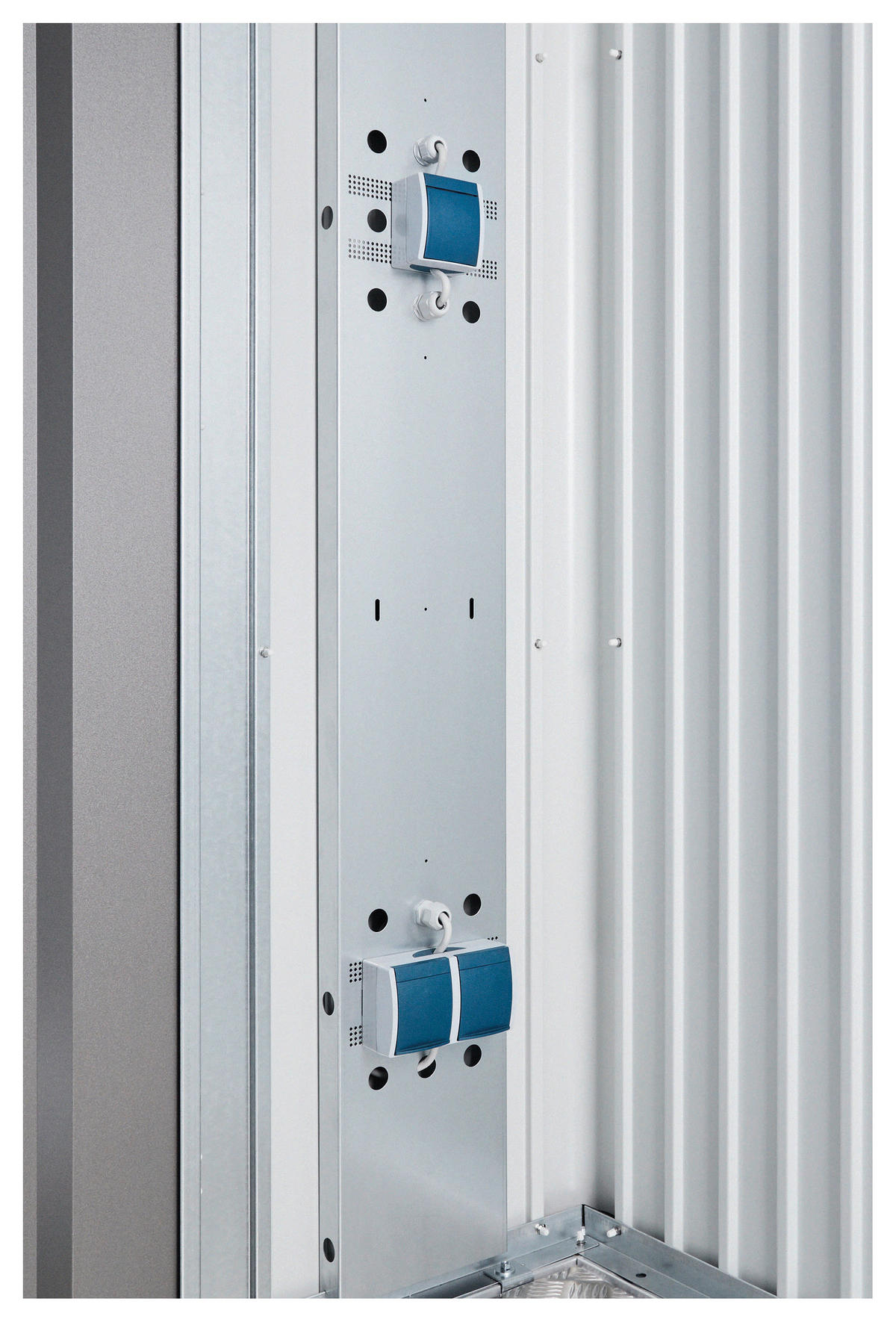 ELEKTRO-MONTAGEPANEEL 28/204/4 cm  - Weiss/Grau, Design, Metall (28/204/4cm) - Biohort