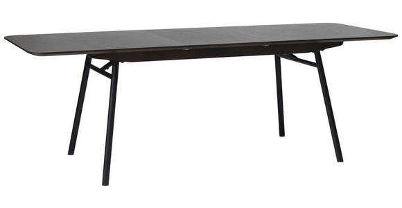 ESSTISCH Schwarz, Dunkelbraun rechteckig ausziehbar - Dunkelbraun/Schwarz, Trend, Holzwerkstoff/Metall (180-230/90/75cm) - Carryhome