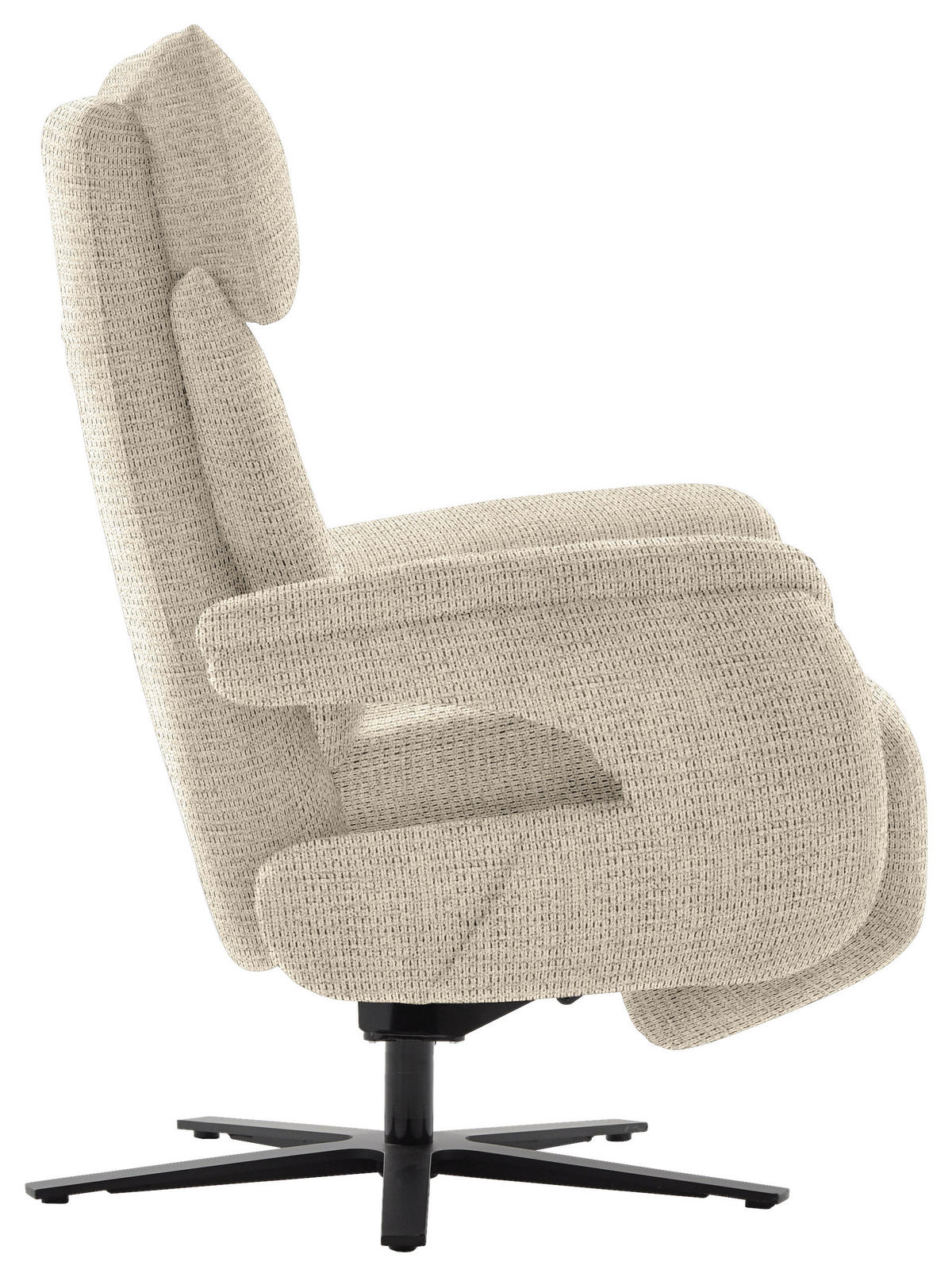 FERNSEHSESSEL in Struktur Beige  - Beige/Schwarz, MODERN, Textil/Metall (73/113-117/85cm) - Cantus