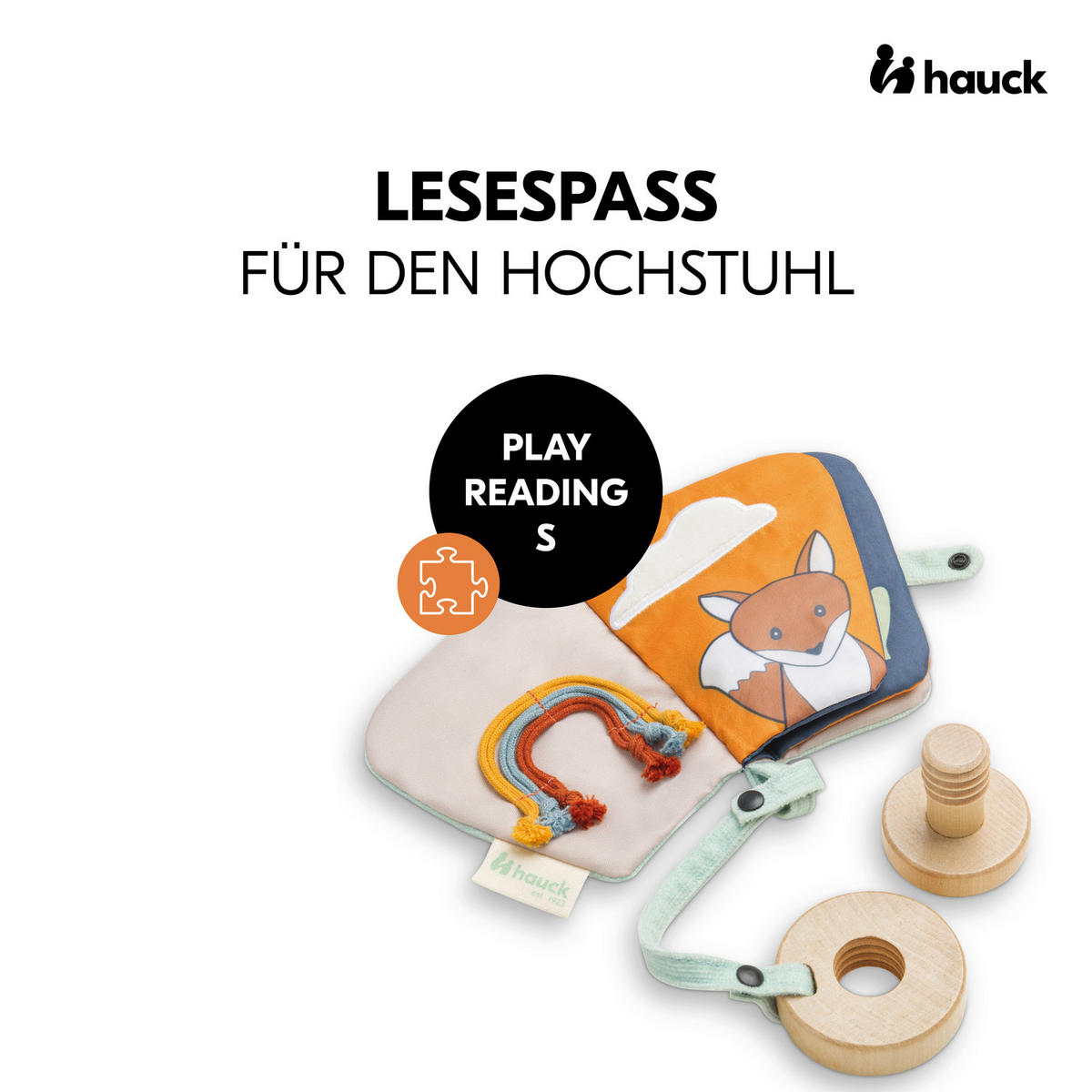 STOFFBUCH PLAY READING  - Blau/Orange, Basics, Textil (11/2,4/9,7cm) - Hauck