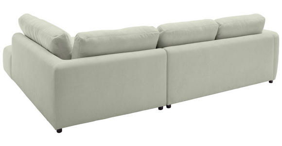 ECKSOFA  in Chenille Salbeigrün  307/224 cm  - Salbeigrün/Schwarz, KONVENTIONELL, Kunststoff/Textil (307/224cm) - Hom`in