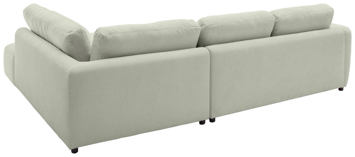 ECKSOFA  in Chenille Salbeigrün  307/224 cm  - Salbeigrün/Schwarz, KONVENTIONELL, Kunststoff/Textil (307/224cm) - Hom`in