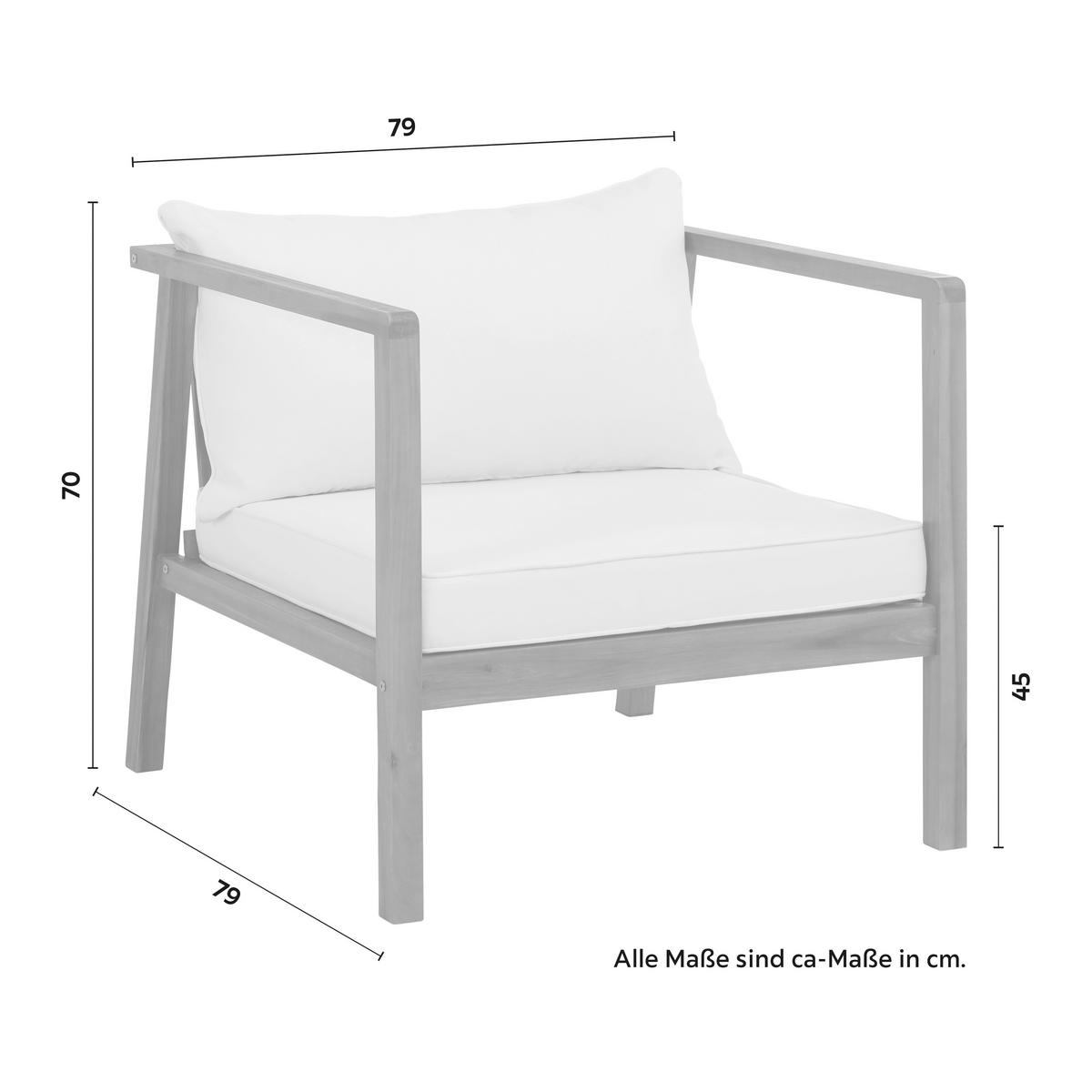 LOUNGE GARNITURA 11 delova  - boja akacije/prirodna boja, Moderno, drvo/tekstil (150/70/79cm) - Bessagi Garden