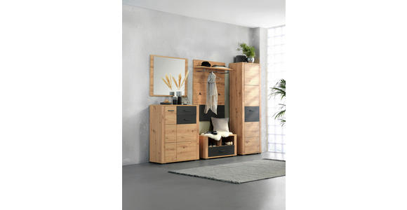 GARDEROBE  in 230/195/45 cm  - Anthrazit/Eiche Artisan, KONVENTIONELL, Glas/Holzwerkstoff (230/195/45cm) - Xora