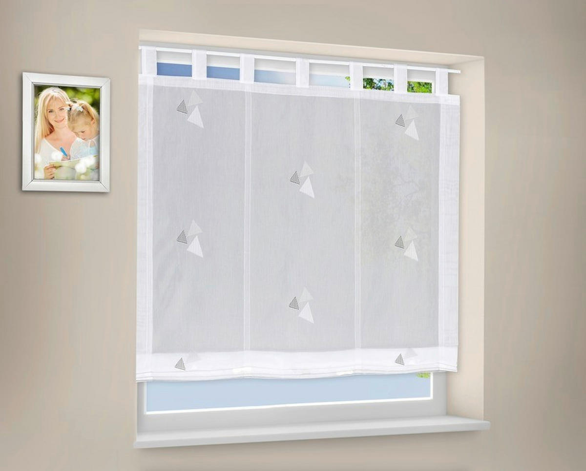 BÄNDCHENROLLO  halbtransparent  100/170 cm    - Weiß/Grau, KONVENTIONELL, Textil (100/170cm)