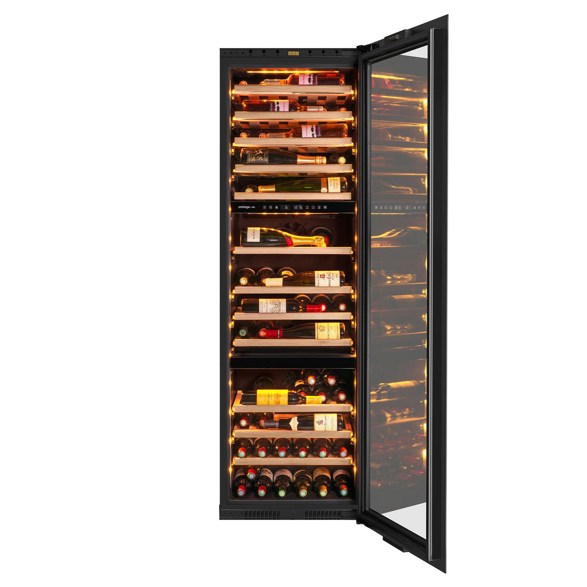 WEINKÜHLSCHRANK AVI178PLATINUM  - Schwarz, Basics, Glas/Holz (59,0/178,3/56,6cm)