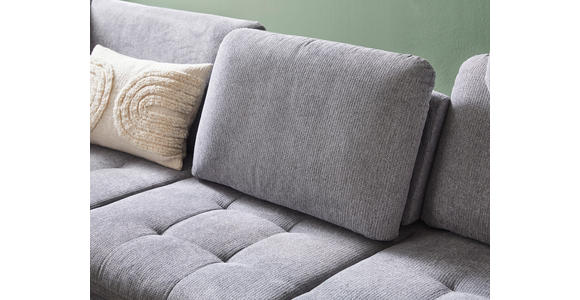 ECKSOFA in Chenille Grau  - Schwarz/Grau, Natur, Textil/Metall (288/233cm) - Valnatura